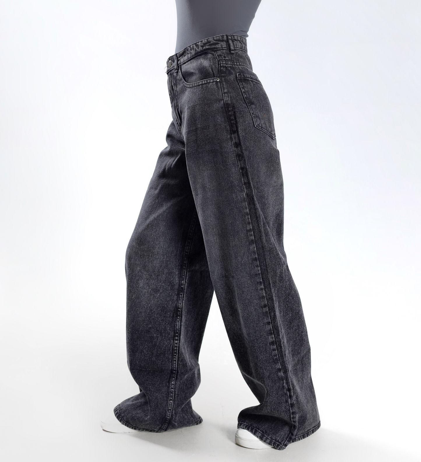 GRAY BAGGY DENIM