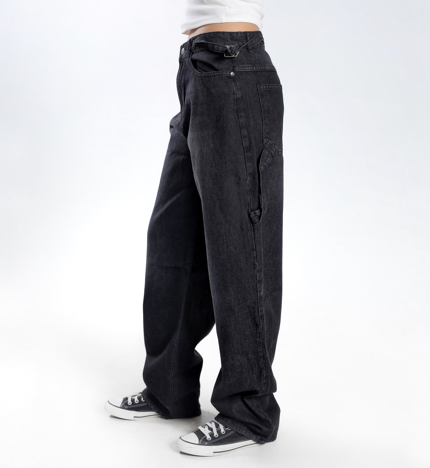 GRAY BALLOON DENIM