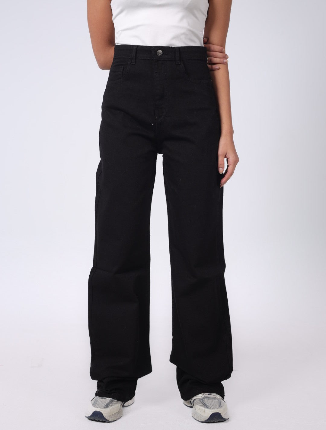 BLACK WIDE LEG DENIM