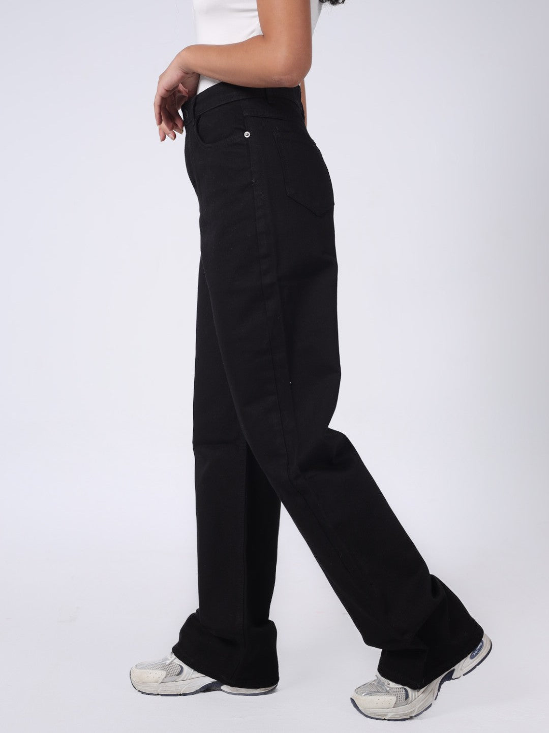 BLACK WIDE LEG DENIM