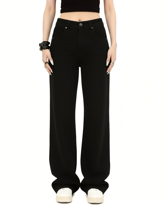 BLACK WIDE LEG DENIM